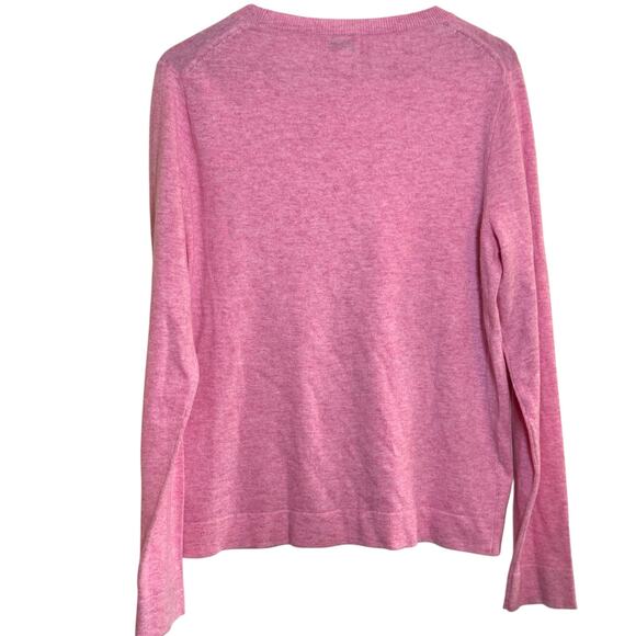 J. Crew Size Large Heather Pink Teddie Merino Wool Blend Crew Neck Sweater - Picture 5 of 7
